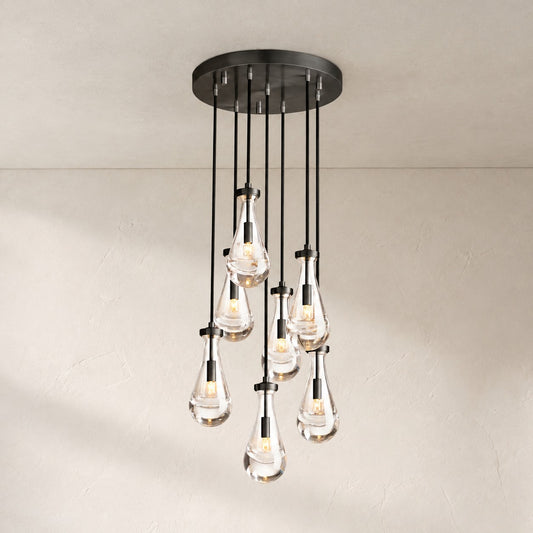 Raindrop Round Chandelier Modern Luxury Glass Chandelier For Living Room