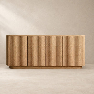 Reeded Oak Dresser with Curved Contours