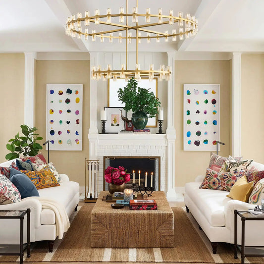 Reger Crystal 2-Tier Round Chandelier 60" for Living Room-Lamerlighting-Lamerlighting
