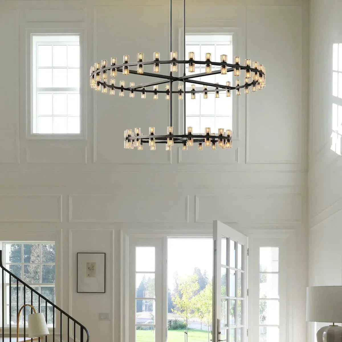 Reger Crystal 2-Tier Round Chandelier 60" for Living Room-Lamerlighting-Lamerlighting