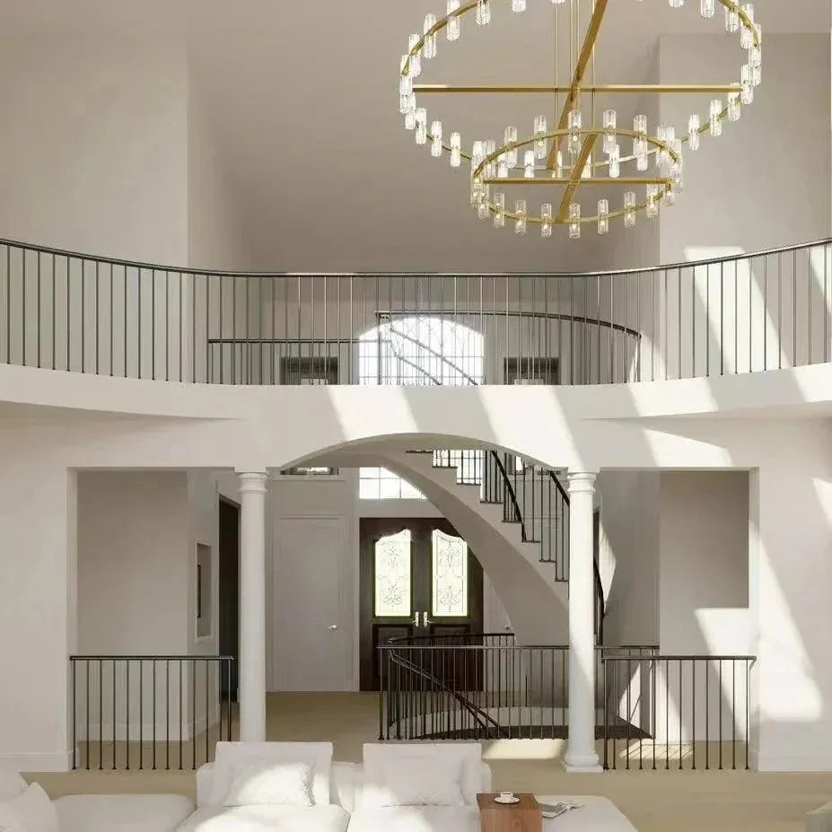 Reger Crystal 2-Tier Round Chandelier 60" for Living Room-Lamerlighting-Lamerlighting