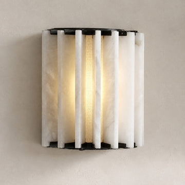 Ribbed Alabaster Panel Sconce