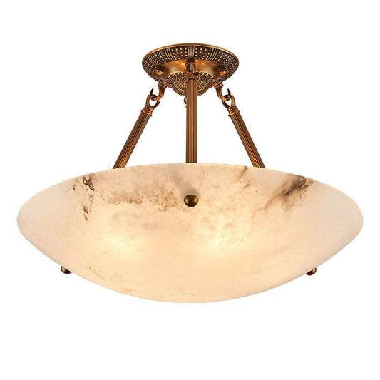 Vintage Round Alabaster Ceiling Lamp