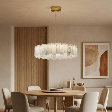 Round Alabaster Chandelier