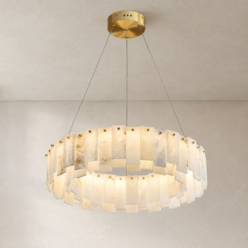 Round Alabaster Chandelier