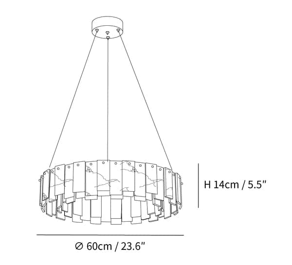 Round Alabaster Chandelier
