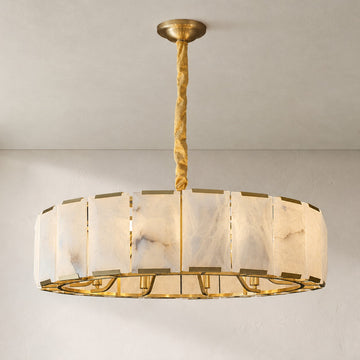 Round Alabaster Halo Chandelier