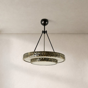 Round Vintage Alabaster Chandelier