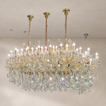 Royal Crystal Rectangular Candle Chandelier