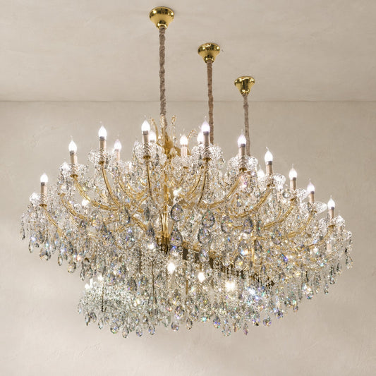 Royal Crystal Rectangular Candle Chandelier