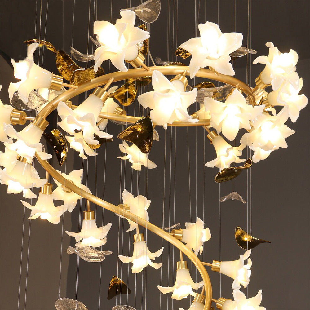 Lamer Lighting Veridian Bloom Brass Branch Chandelier - Background Shot
