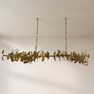 Scroll Leaf Linear Chandelier