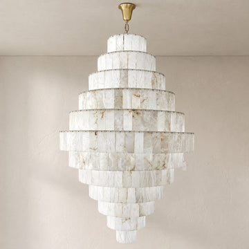 Sculpted Alabaster Pyramid Chandelier