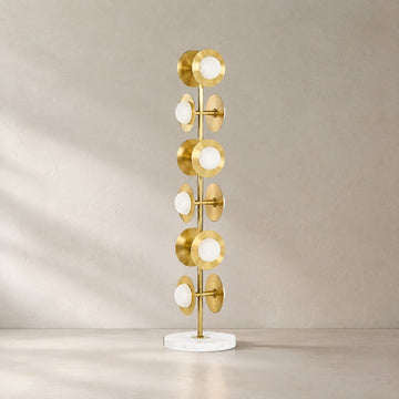 Sculptural Alabaster & Brass Floor Lamp