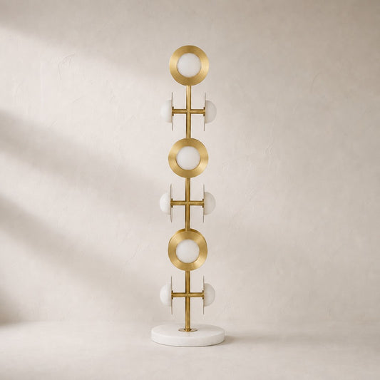 Sculptural Alabaster & Brass Floor Lamp
