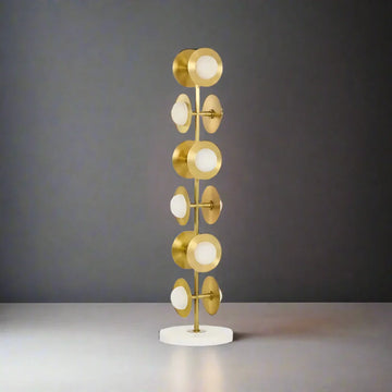 Sculptural Alabaster & Brass Floor Lamp