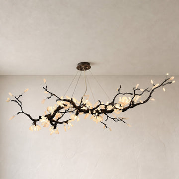 Selenite Crystal Blossom Branching Tree Chandelier