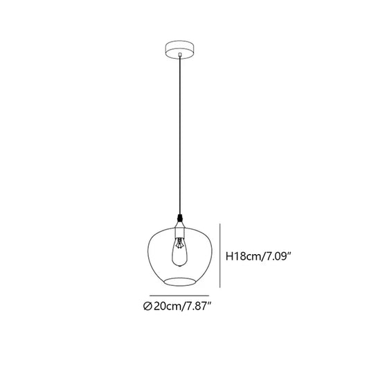 Modern Smoke Gray Glass Pendant Light, 7.87 inch