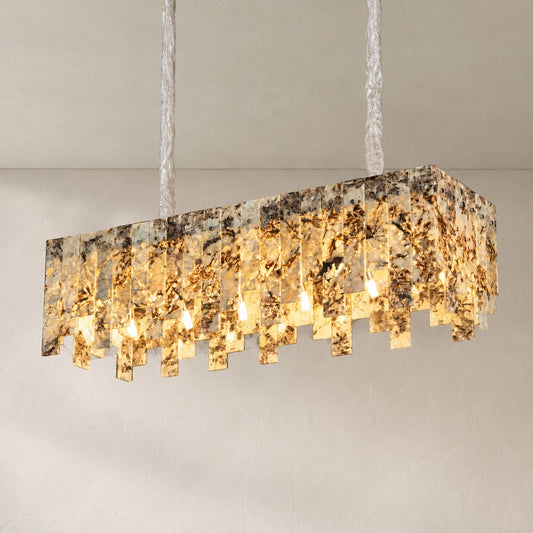 Snowcrest White Panel Linear Chandelier