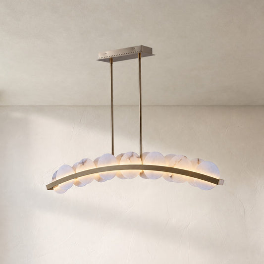 Snowflake Alabaster Linear Chandelier