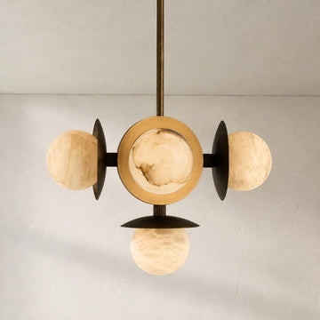 Snowflake Alabaster Orb Chandelier