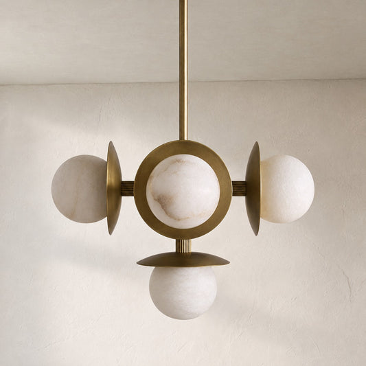 Snowflake Alabaster Orb Chandelier