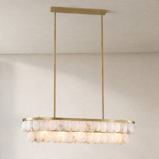 Solene Alabaster Linear Chandelier 45"