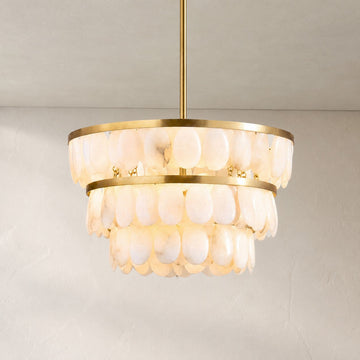 Solene Alabaster Tiered Round Chandelier 22"