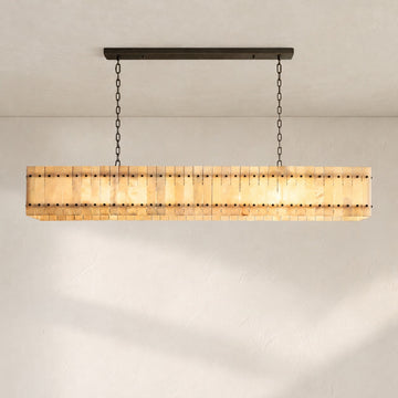 Sun Marco Alabaster Linear Chandelier 54" 72"