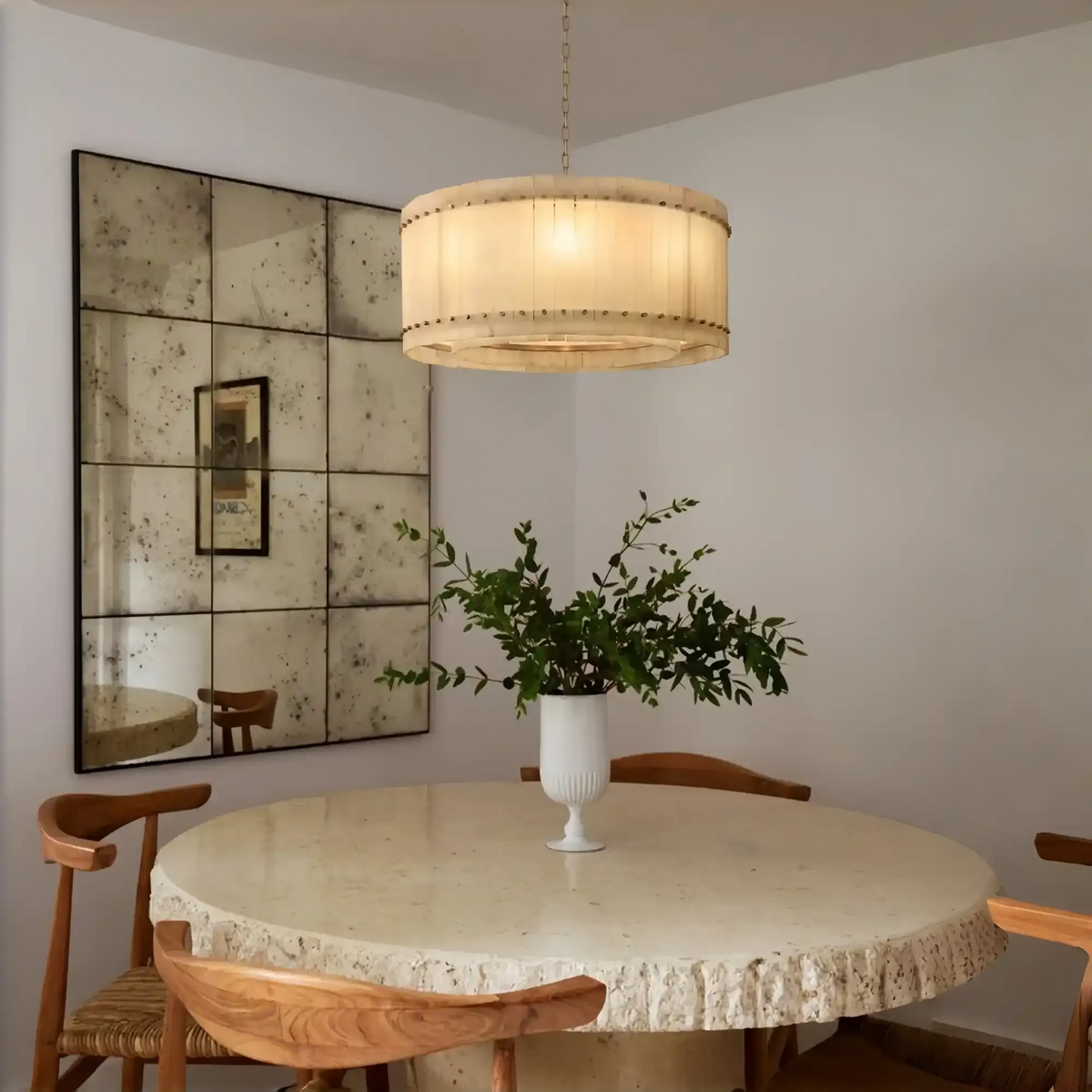 Sun Marco Alabaster Round Chandelier 22'' 37'' 48'' 60''-Lamer Lighting
