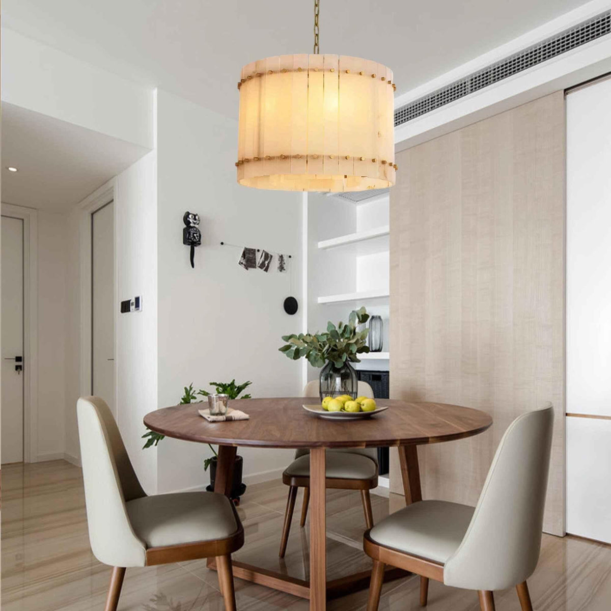 Sun Marco Alabaster Round Chandelier 22'' 37'' 48'' 60''-22''-Brass-Lamer Lighting