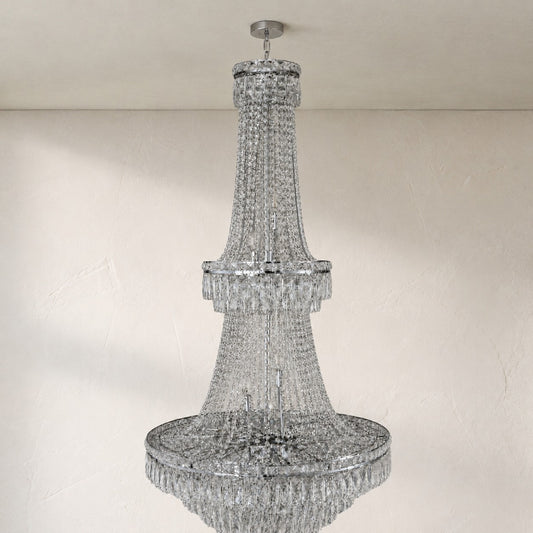 Traditional Chrome Crystal Tiered Chandelier, 30.7 inch