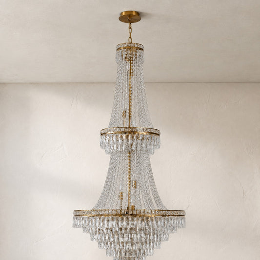Traditional Gold Crystal Tiered Chandelier, 30.7 inch