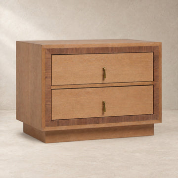 Two-Drawer Oak Bedside Table