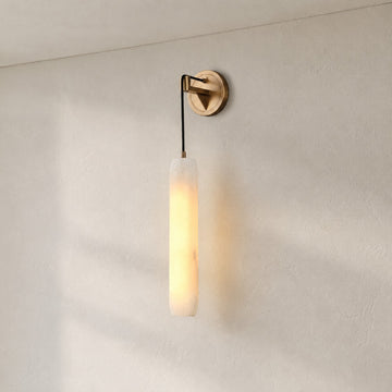 Veridian Alabaster Flute Wall Sconce