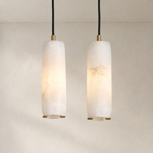 Veridian Alabaster Flute Wall Sconce