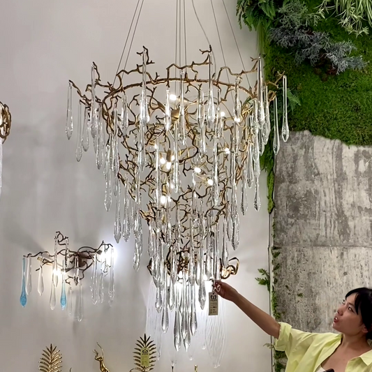 Pyramid Droplet Branch Chandelier