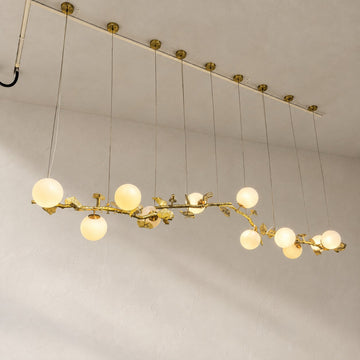 White Globe Branch Chandelier