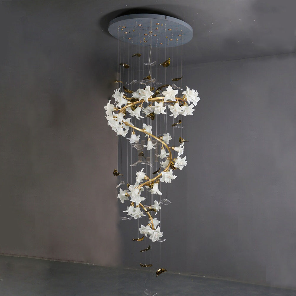Lamer Lighting Veridian Bloom Brass Branch Chandelier - Background Shot