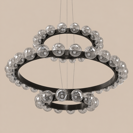 Electroplated Glass Chandelier in a dining room