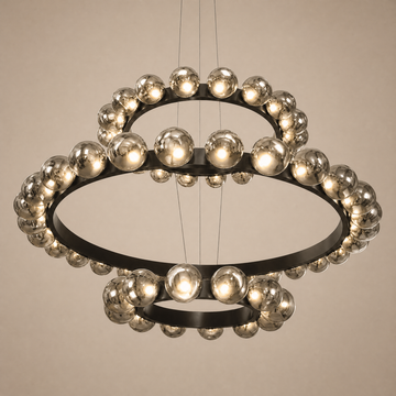 Electroplated Glass Chandelier in matte black
