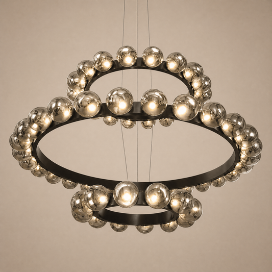 Electroplated Glass Chandelier in matte black
