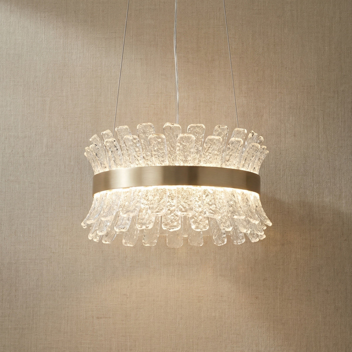 Detail of the stainless steel with champagne gold finish