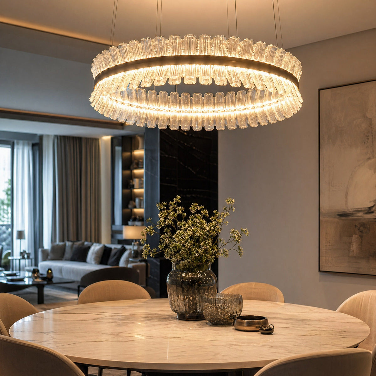 Chandelier For The Dining Room in a living room