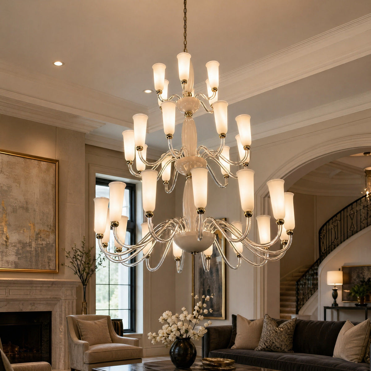 Crystal Chandelier in a dining room