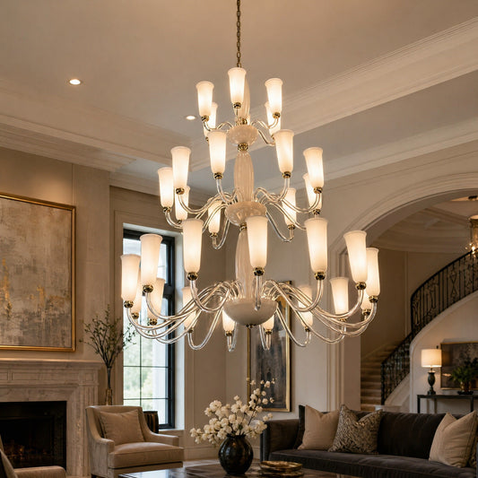 Crystal Chandelier in a dining room
