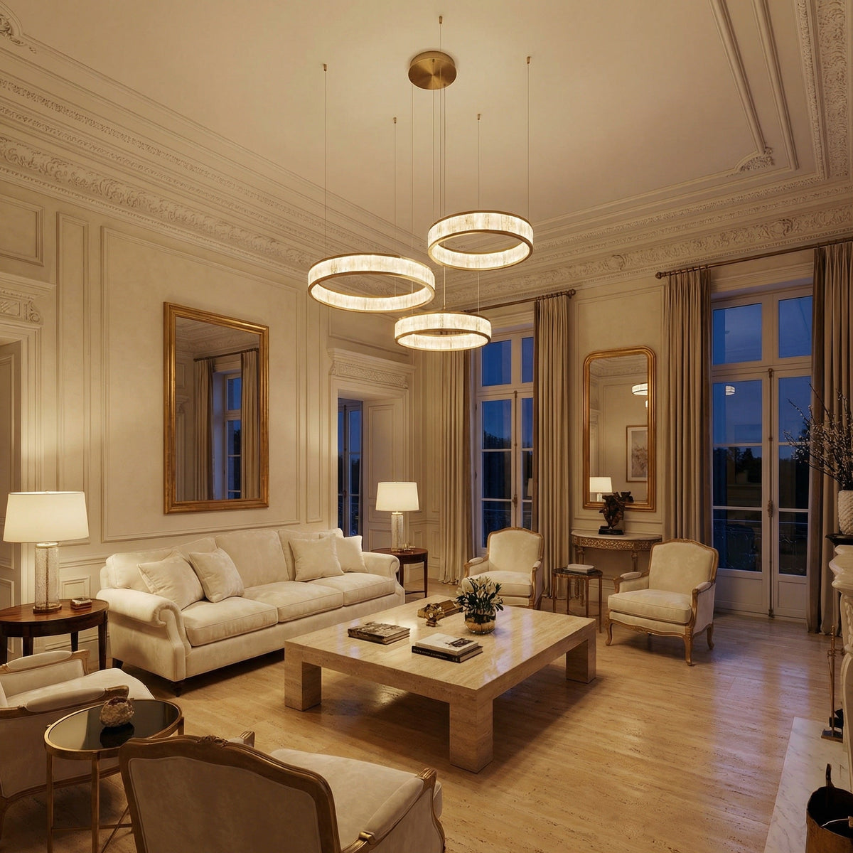 Contemporary Chandelier Dining Room in a dining room
