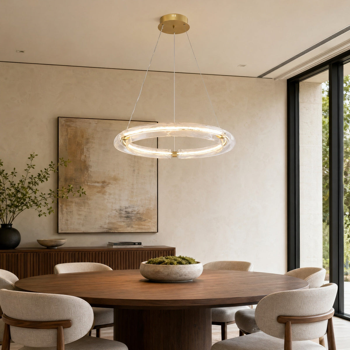 Glass Chandelier in gold