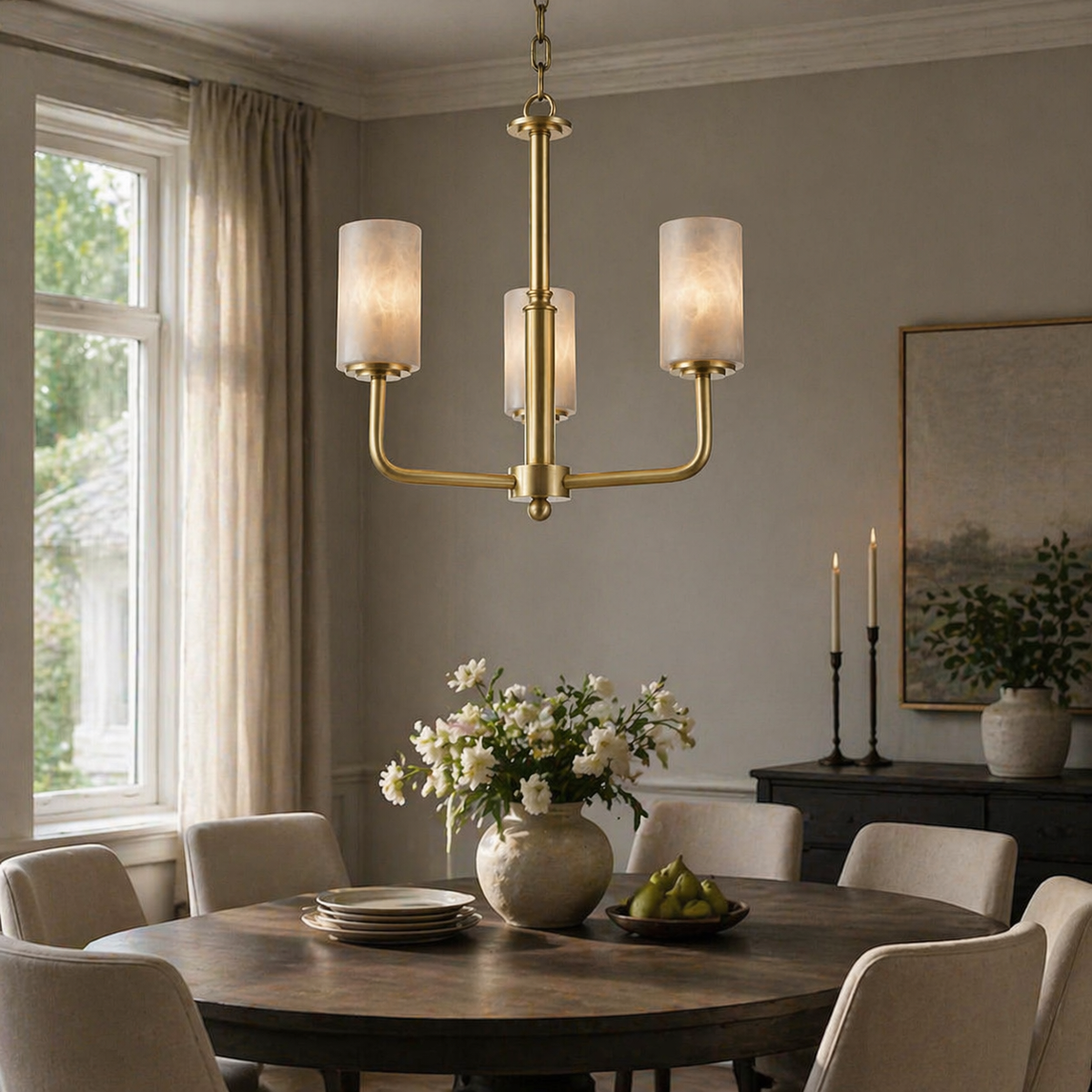 Brass 3-Arm Cylinder Alabaster Pendant Light — D600 — mra-brass-3-arm-cylinder-91068a-d600-scene-3