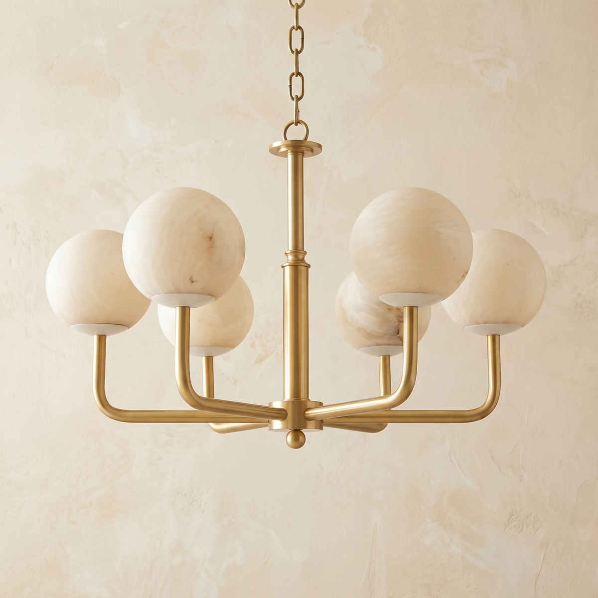 Brass 6-Arm Orb Alabaster Pendant Light — D740 — mra-brass-6-arm-orb-91068b-d740-dark